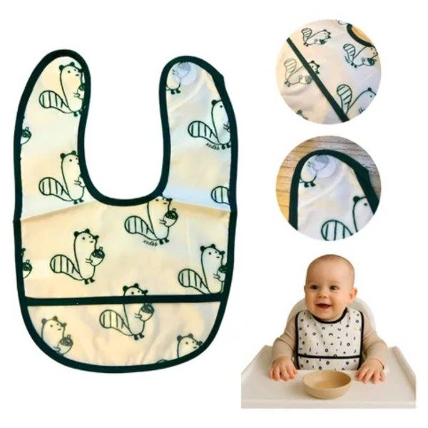 Producto - 60028 - Babero impermeable estampado con bolsillo