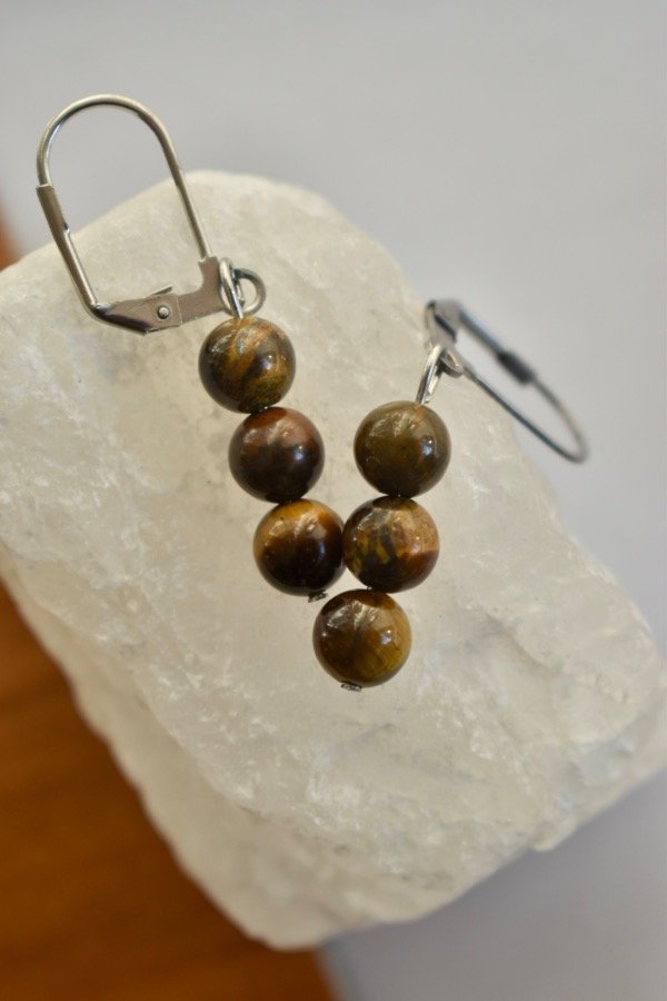 Producto - Aritos Bali - Ojo de tigre