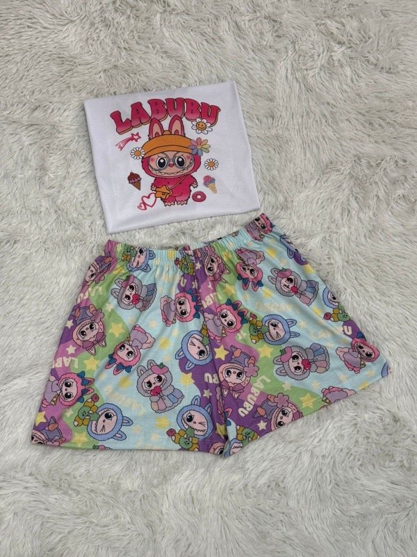 Producto - Pijama animado corto + remera manga corta - Labubu