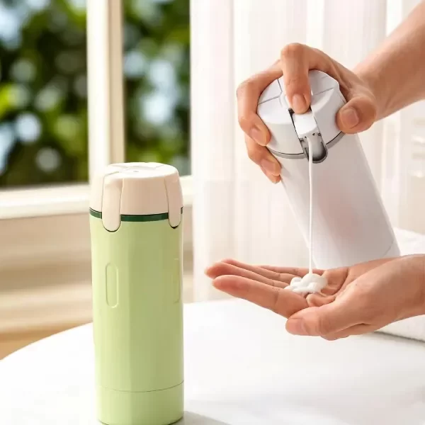 Producto - ENVASE DISPENSER DE CHAMPU CREMAS PARA VIAJE 4 EN 1 RECARGABLE 120ML 17CM X 6CM - 2