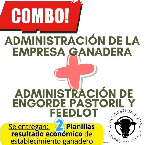 Producto - COMBO 2 CURSOS:     Gestión Ganadera  +  Engorde Pastoril y Feedlot