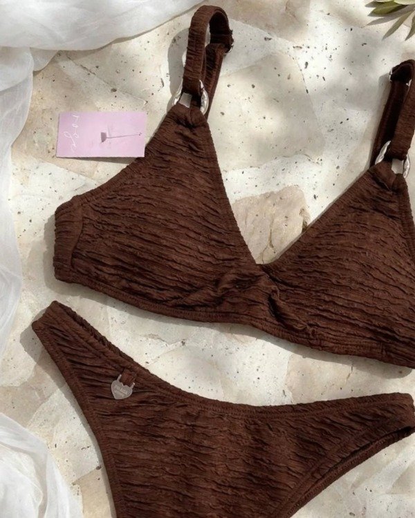 Producto - Bikini con top y less clásica chocolate - Art Helena - 3