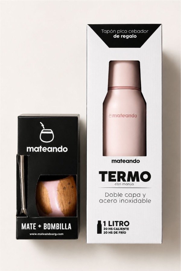 Producto - SET VACA RANCHERO 4.0 ROSE QUARTZ + TERMO MATEANDO 1 L + BOMBILLA - 4