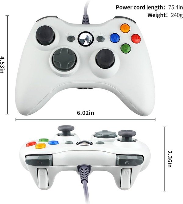 Producto - Xbox 360 Joystick con cable USB White REPLICA - 3