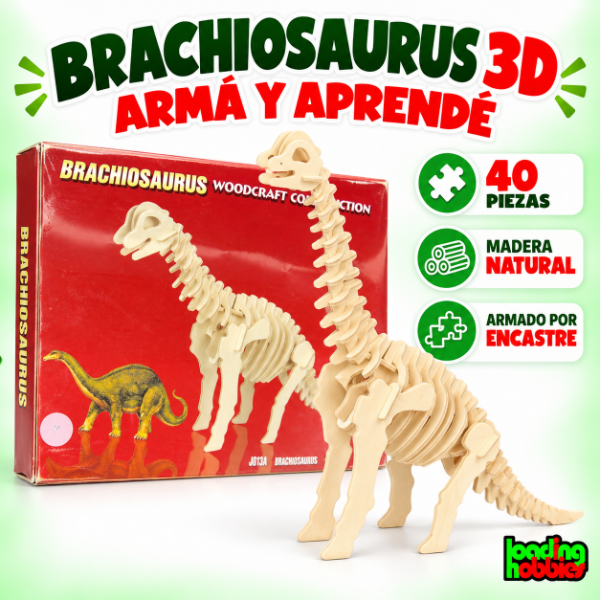 Producto - Dinosaurio Brachiosaurus Braquiosaurio Armar Encastre Madera - 1
