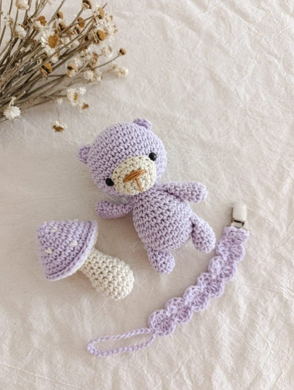 Producto - Sonajero oso + honguito + portachupete