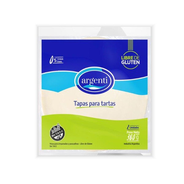 Producto - Tapa para Tarta Sin Tacc (2 uni) x 380g ARGENTI