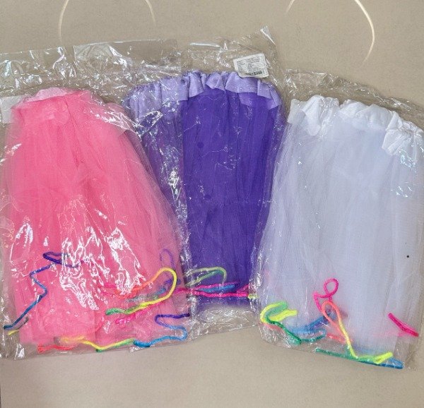 Producto - Tutu 3 capas con borde multicolor
