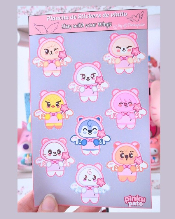 Producto - Plancha de Stickers Angelitos Skzoo - 1
