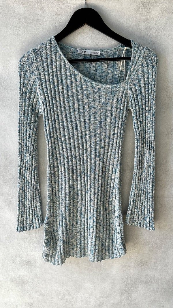 Producto - Vestido punto celeste Zara - 3