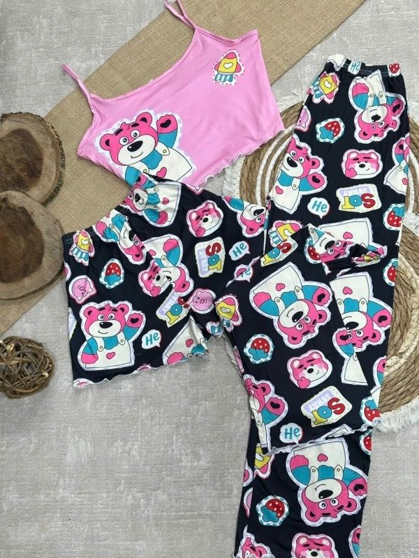 Producto - 16385 - Pijama Dama Top 3 Piezas - 1