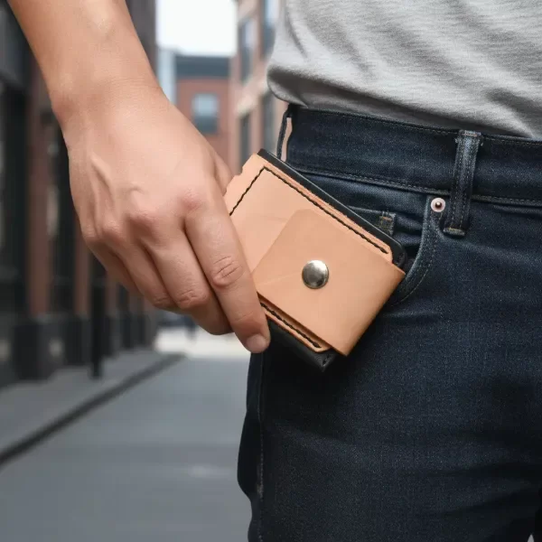 Producto - billetera clásica en negro y natural