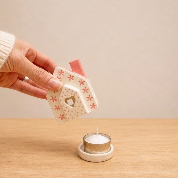 Producto - Casita mini para vela flores