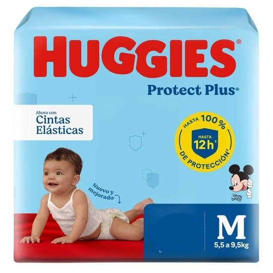 Producto - Nuevo Pañal Huggies Protect Plus cintas elásticas + absorción M X 48 U