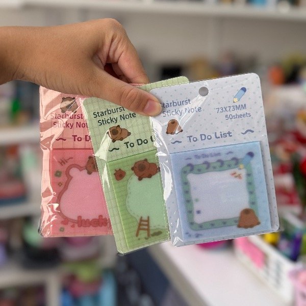 Producto - Stick Notes Transparente con Glitter Capibara 7126