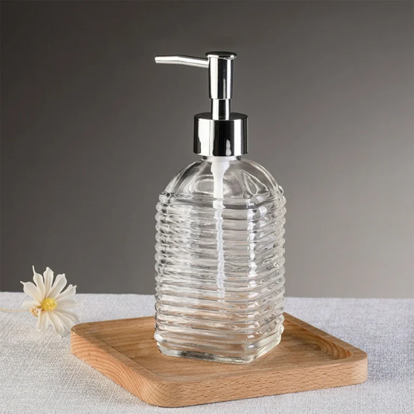 Producto - DISPENSER P/JABON LIQUIDO VIDRIO RAYOS/PUNTITOS