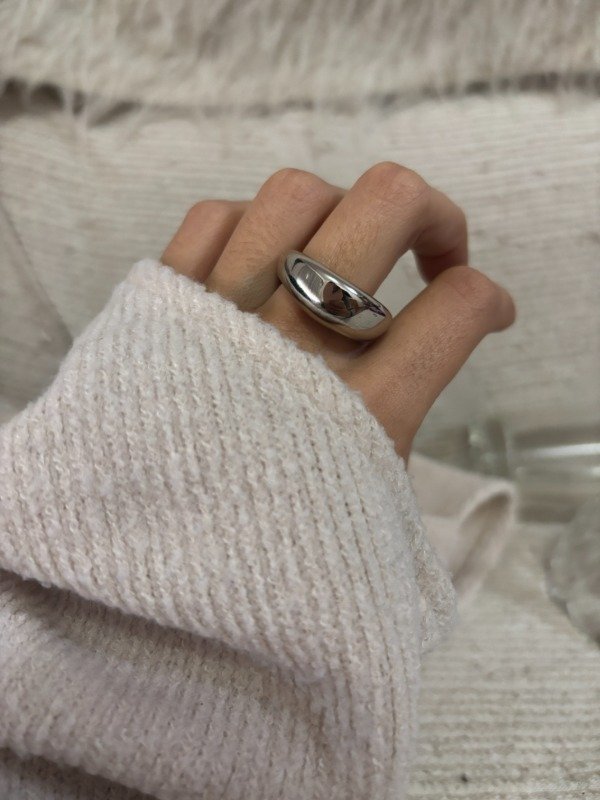 Producto - Anillo Chunky Ovalado Acero Quirúrgico