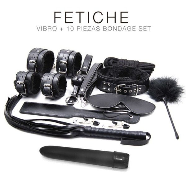 Producto - KIT VIBRO + 10 piezas bondage set BLACK