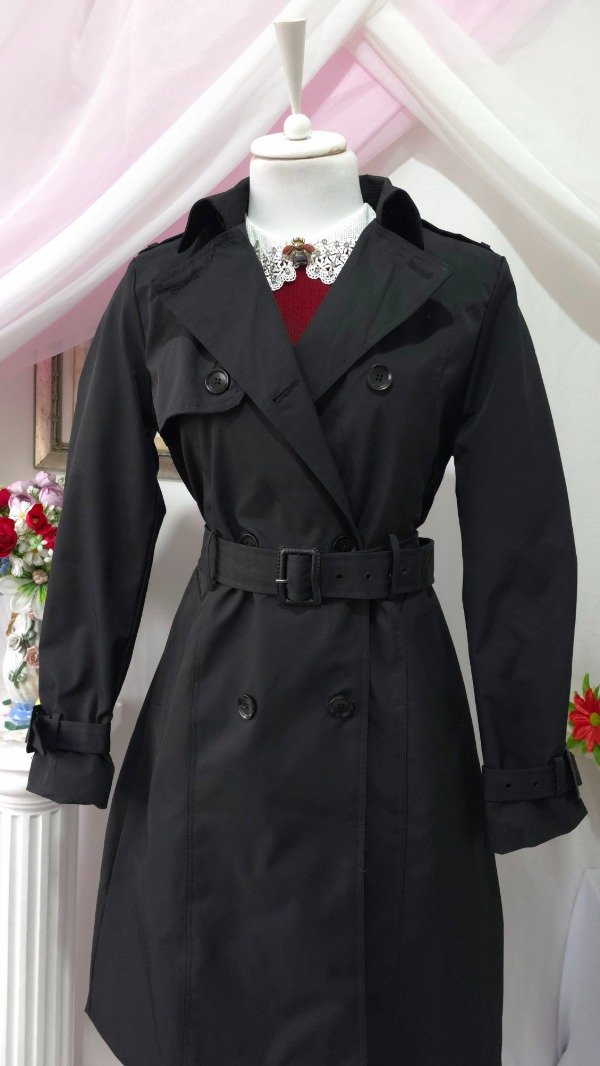 Producto - Trench Vania Negro y Beige! IMPORTADOS NUEVOS - 6