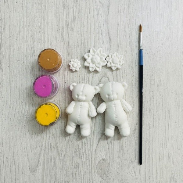Producto - SET DE FIGURAS EN PORCELANA FRIA ACRILICOS Y PINCEL PARA DECORAR EN CAJA - 5