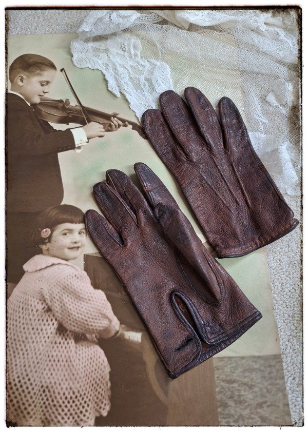 Producto - Guantes de Cuero Marrón de Niños