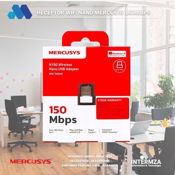 Producto - RECEPTOR WIFI NANO MERCUSYS 150MBPS