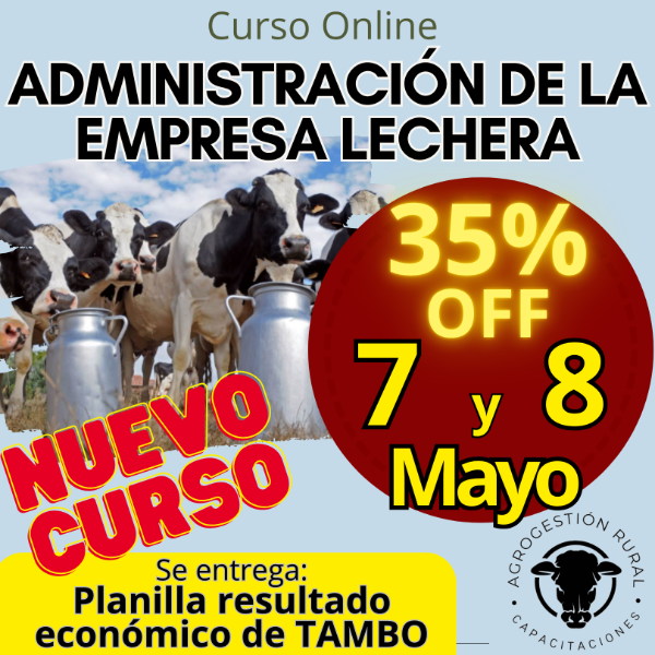Producto - Curso Online: Administración de la empresa lechera (tambo)