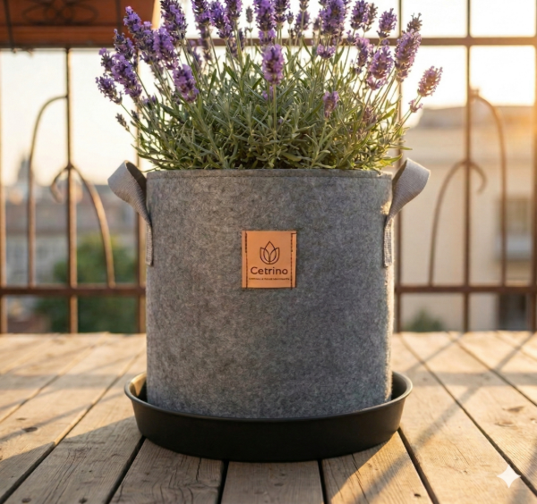 Producto - Maceta Geotextil Redonda Linea GREEN 20L + PLATO