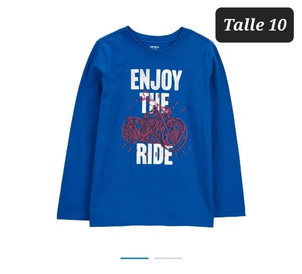 Remera manga larga oshkosh talle 10 azul