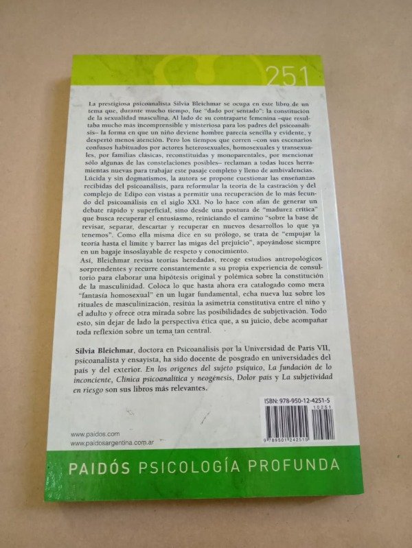 Producto - Paradojas de la sexualidad masculina - Silvia Bleichmar - Paidós 2009 - 1