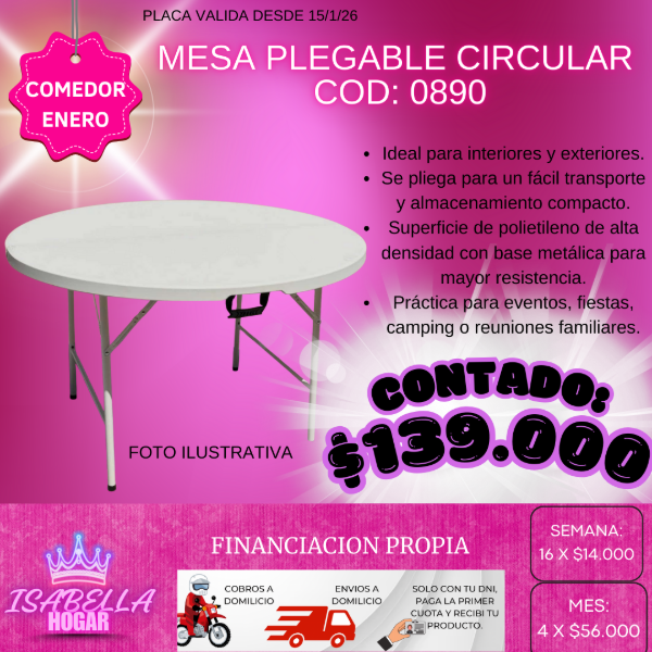 Producto - MESA PLEGABLE CIRCULAR COD:0890