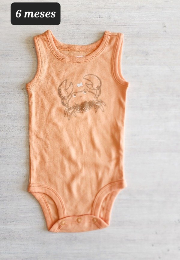 Body musculosa carters talle 6 meses  naranja cangrejo