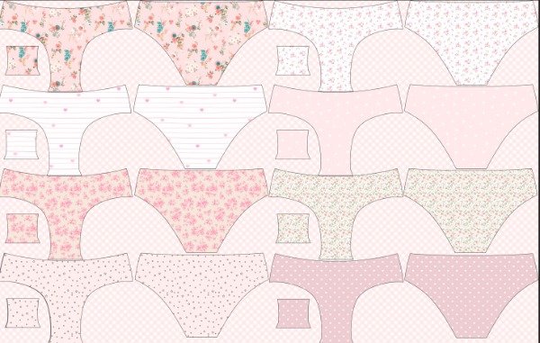 Producto - Frente para Hacer Culotte en Modal Con Lycra doble Rebote Rosas