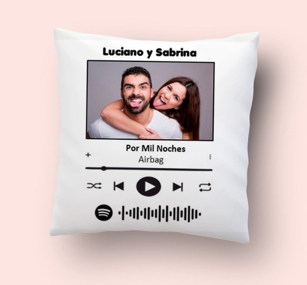 Producto - Plantillas Editables Almohadones Spotify San Valentín Canciones  Sublimar #a153