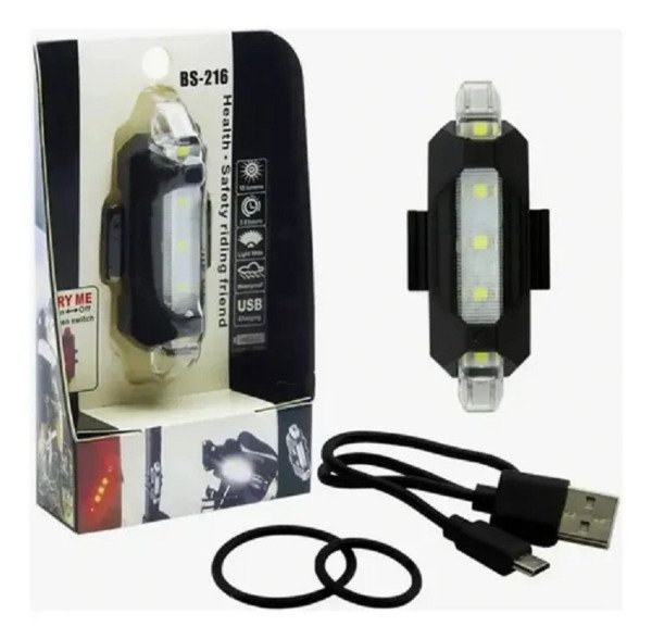 Producto - Luz bicicleta trasera recargable Blanco - 3