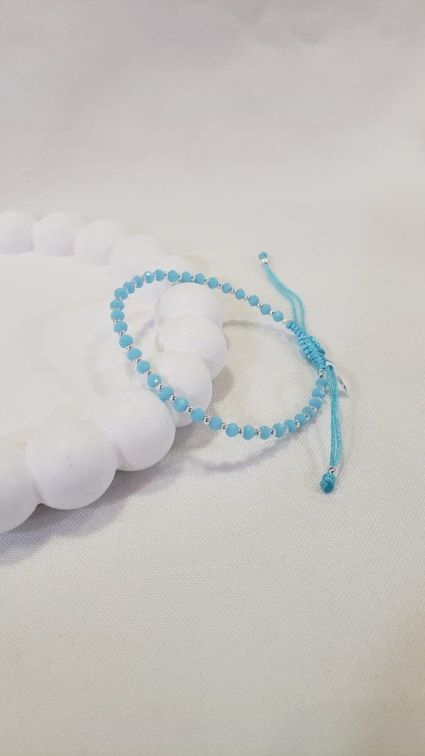 Producto - Pulsera celeste plata