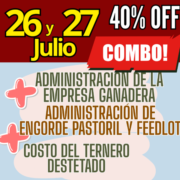 Producto - COMBO 3 CURSOS:Gestión Ganadera + Costo del Ternero + Engorde Pastoril y Feedlot