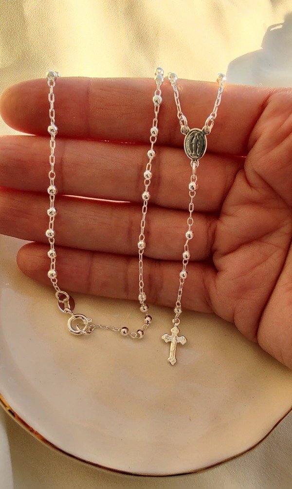 Producto - Rosario 3 mm. Ac blanco