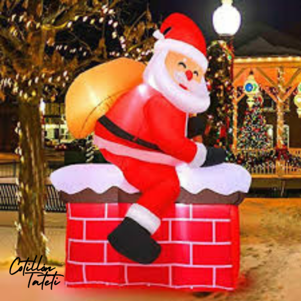 Producto - INFLABLE SANTA EN LA CHIMENEA 1,5 mts - 3 Leds