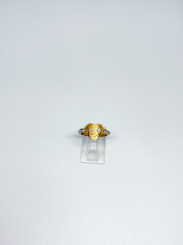 Producto - Anillo acero dorado Love con strass