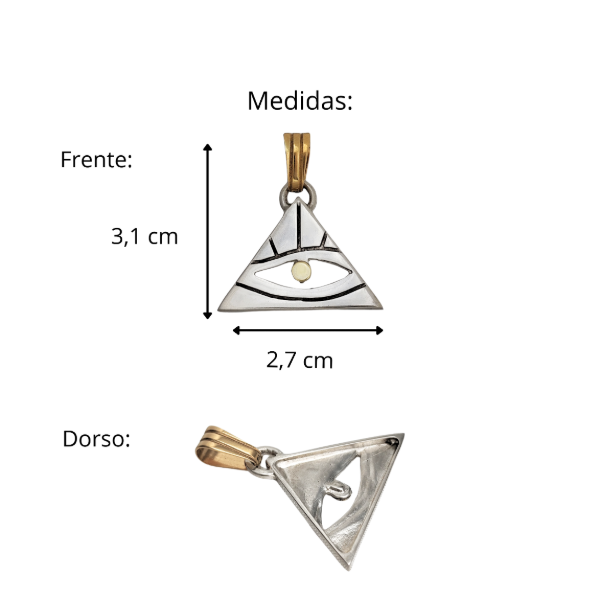 Producto - Dije Ojo de la Providencia Grande en Plata y Oro - 4