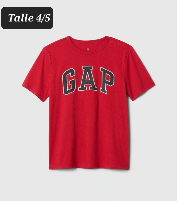Remera manga corta gap talle 4/5 roja