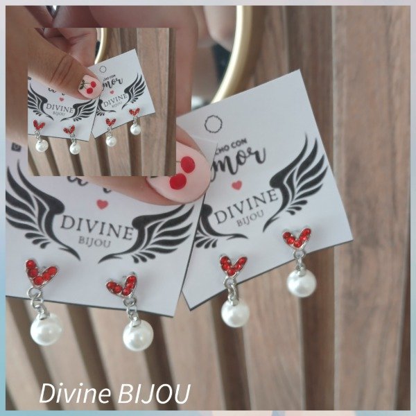 Producto - Aros perlas colgantes acero