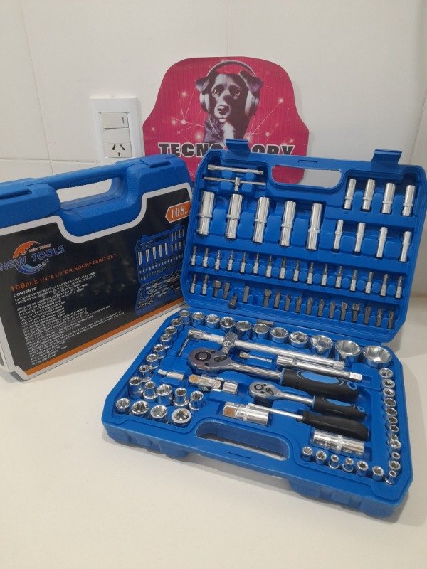 Producto - Maletín set de llaves tubo 108 piezas  herramienta
