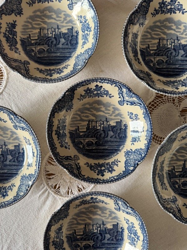 Producto - 6 compoteras de loza inglesa Johnson Bros Old Britain Castles