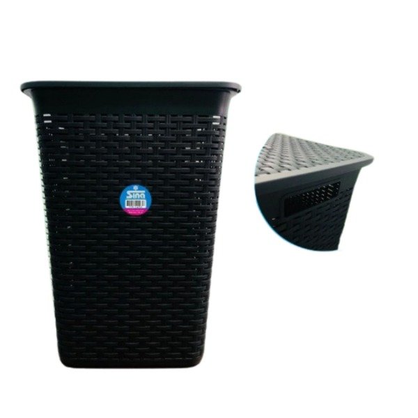 Producto - CANASTO NEGRO ROPA TIPO RATAN