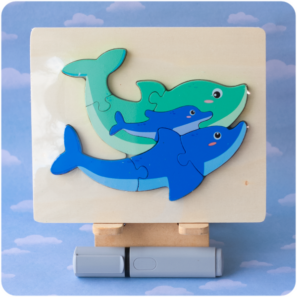 Producto - Rompecabeza Encastrable de Madera - Delfines