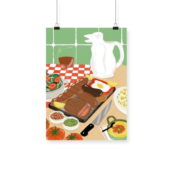 Producto - Lámina ASADO - Eugen Dibuja - 20x30cm