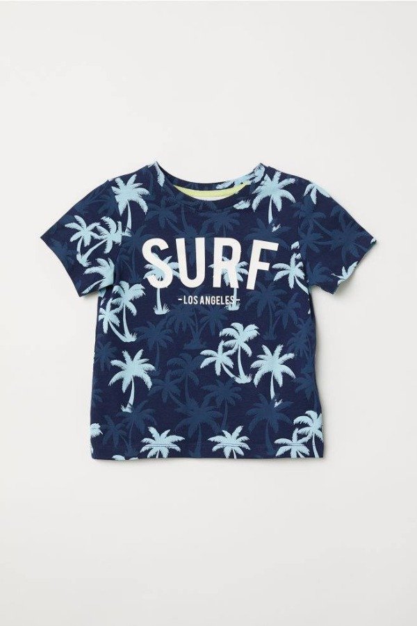 Producto - Remera MC Nene Azul SURF Palmeras