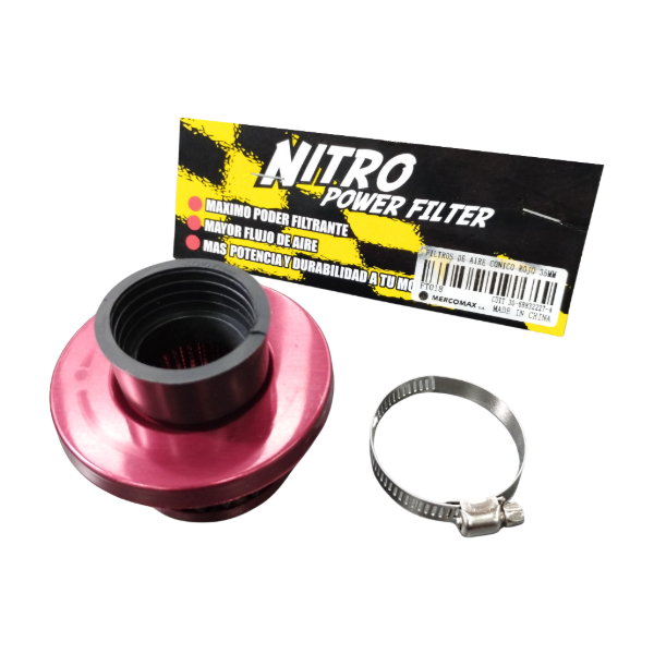 Producto - MOT- FILTRO DE AIRE CONICO ROJO 35 MM